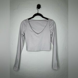 Gilly Hicks White Long Sleeve Crop Top
